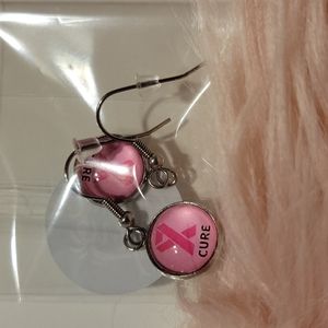SALE! Breast Cancer Awareness Earrings "Cure"